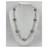 14KT Gold Gray Tahitian Pearl Necklace.