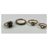4 10KT Gold Rings, Setting.