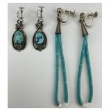 Native American Sterling & Turquoise Earrings.