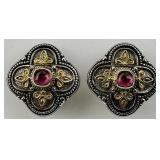 18KT & Sterling Konstantino Gemstone Earrings.