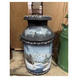 Handpainted Steel Milk Jug.
