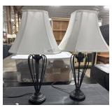 (2) Rustic Wrought Iron Table Lamps.