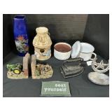 John Deere Bookends, Candles, Iron, Vase.