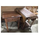 Ethan Allen End Table, Maple DropLeaf Tea Cart.