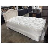 Vtg Wicker Headboard, Clean Single Mattress &
