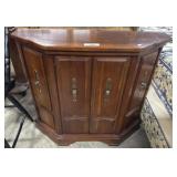 Vtg Maple Console Cabinet.