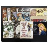 10 Metal Signs (Naked Fishing, Beer, Ducks).