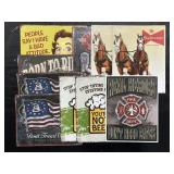 10 Metal Signs (Motorcycles, Bud Beer).