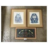 Framed Half Tone Prints.