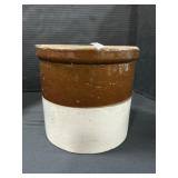 Two Tone Stoneware Crock.