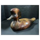 Bundy & Company Carved Wooden Decoy Duck.
