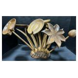 Carved Wooden Lotus Flower Sculpture.