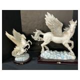 Alabaster Art Resin Pegasus Figurines.