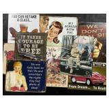 9 Metal Signs (Remington, Corvette, Guns).