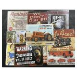 10 Metal Signs (Allis Chalmers, Remington).