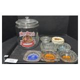 Hersheys Chocolate Jar & Ash Trays.