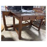 (2) Warm Cherry Computer Desk & Side Table.