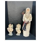 Resin Angels, Fabric Mache Patriotic Santa.