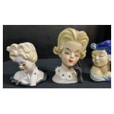 Napcoware & Royal Copley Lady Head Vases.