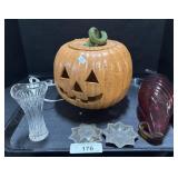 Jack O Lantern Light, Handblown Glass Pepper.