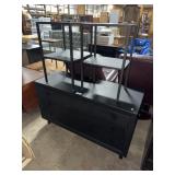 Modern Black Chest of Drawers, (2) Night Stands.