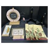 Display Stands, Tea Towels, Thermometer, Plate.