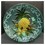 Glass Pineapple Birdbath & Display Stand.