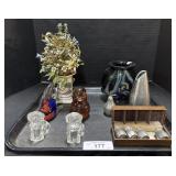 Glass Paperweights, Floral Centerpiece, S&P