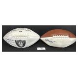 2 Autographed Footballs, Raiders.