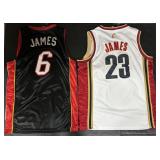 2 LeBron James Miami Heat Basketball Jerseys.