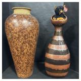 2 Large Beautiful Vases & Cat Beanie Babie.