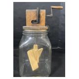 Antique Glass Butter Churn.