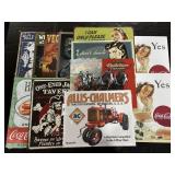 12 Metal Signs (Allis-Chalmers, Coca-Cola Adv).