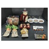 Rustic Style Fabric Fruit, Halloween Signs.