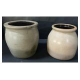 Pair Of Stoneware Crocks.