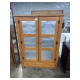 Punched Door Pine Pie Safe Cabinet.