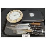 Seashell Clock & Knives.