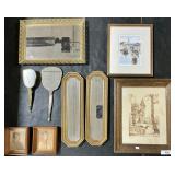Gilded Mirrors, Signed Print & Sketch, Portraits.