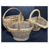 3 Nice Wicker Baskets.