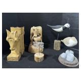 Wooden Horse Bookends & Wooden Animal Statues.