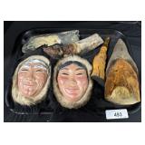 Vintage Alaskan Style Face Plaques.