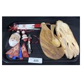 Wooden Spoons & Board, Christmas Ornaments.