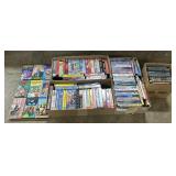 Large Lot Of VHS, DVDs & 45 RPM Records,