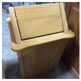 Grainy Oak Swivel Top Waste Bin Cabinet.