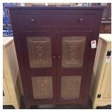 Rustic Red Pine Jelly Cabinet w/ Punched Doors.