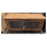 Grainy Oak Glass Door Console Cabinet/Coffee