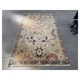 Vtg Handspun Wool Are Rug.