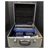 Morelli Blue Pearloid Diatonic Button Accordion.