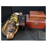 Wooden Mask, Basket, Wooden Boxes.
