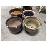 (4) Glazed Ceramic/Terracotta Planter Pots.